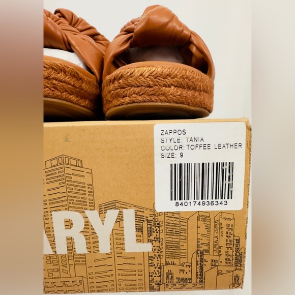 FARYL - Tania - Toffee Brown Platform Slip On Sandal Puffer Knot Straps … - Picture 8 of 11